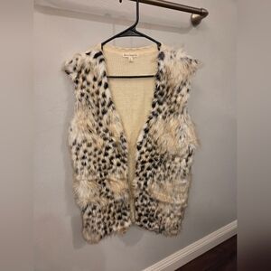 Love on a Hanger Cream Knit Fur Vest